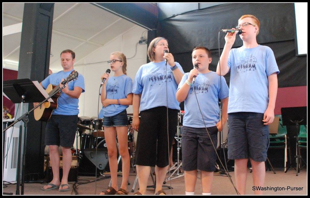 Campers singing on stage during Junior Music Camp