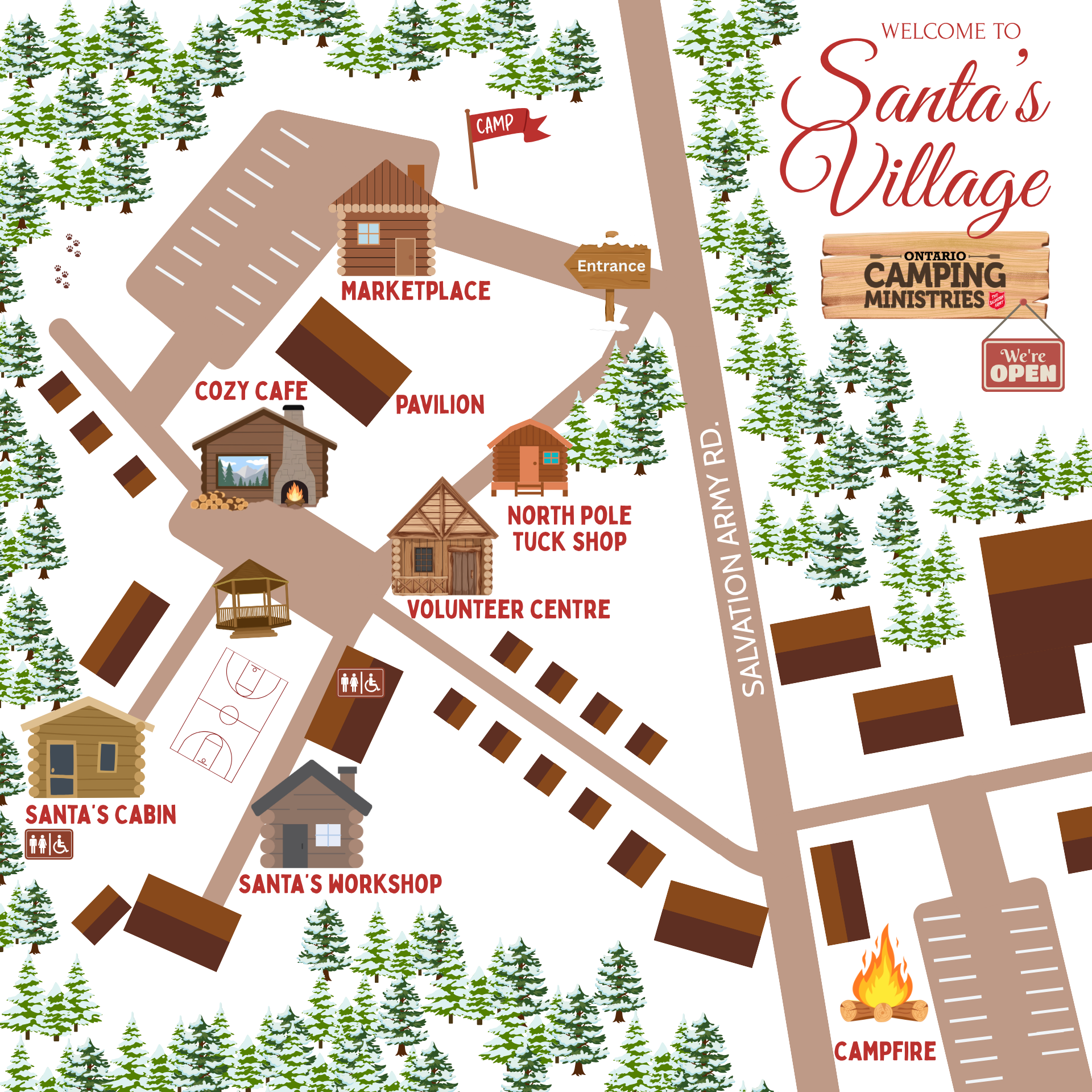a map of jackson's point as santas village